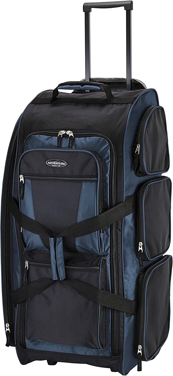 230527210921628_1 Travelers Club Xpedition 30 Inch Multi-Pocket Upright Rolling Duffel Bag - Image 1